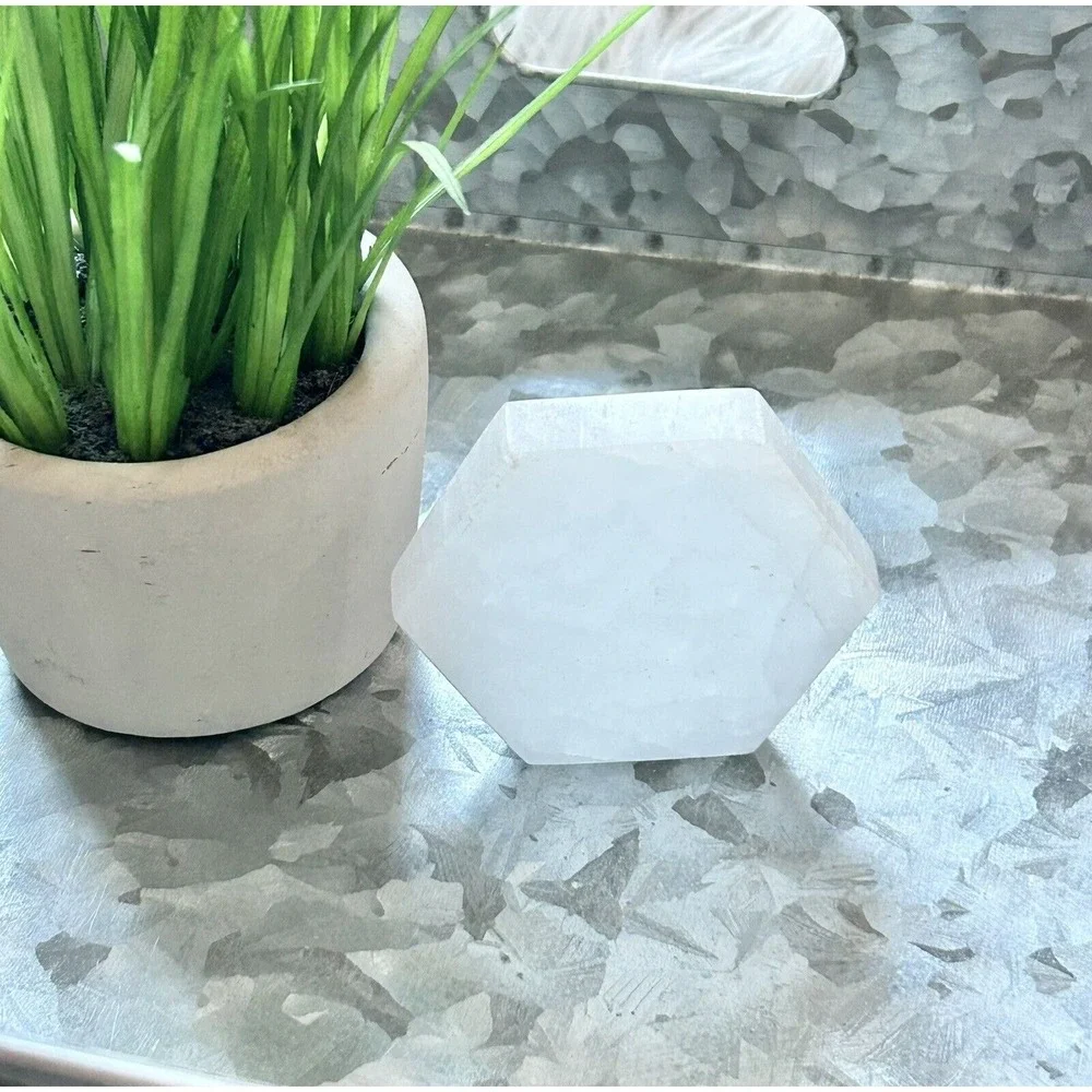 Selenite (Satin Spar Gypsum) Hexagon‎ Crystal Charging 3